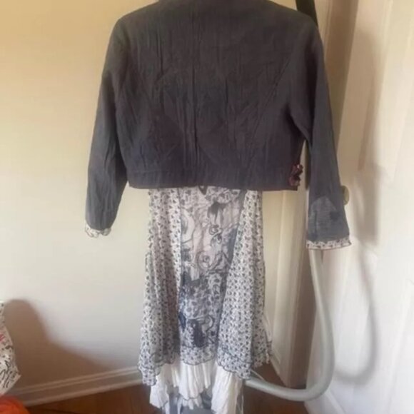 Me French Floral Ruffle Layered Dress & Matching Jacket, Size France 2/3 /US S/M - Picture 4 of 10